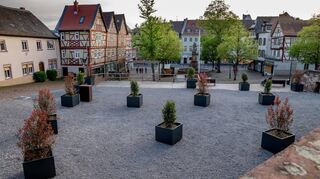 Die Freifläche am oberen Marktplatz bevölkern zurzeit begrünte Blumenkübel. Eine kulturelle Zwischennutzung im Sommer hält das Stadtmarketing aus unterschiedlichen Gründen für schwierig. Im Bauausschuss am Donnerstag hatte Vorsitzender Thomas Götz um einen Sachstandsbericht gebeten.