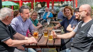 bli, Frühschoppen in Reichenbach mit Christian Lannert(2.von links), 
,, Bild: Thomas Neu