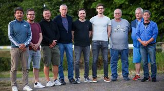 Der am Freitag gewählte Vorstand des FC 07 Bensheim mit (v.l.) Uli Albrecht, Manuel Bruckdorfer, Markus Franke, Hans Sokoll, Daniel Ehret, Andy Zehnbauer, Michael M. Hagn, Bernd Gast und Frank Arzberger. Es fehlt Stefan Schwehm.