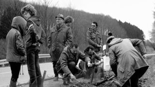 Nicht nur in Reichenbach waren die Vogelschützer im Einsatz. Bei Hochstädten errichteten sie 1980 einen Krötenzaun an der Mühltalstraße (L 3103).