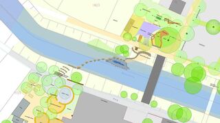 Lernen, spielen, Sport treiben, feiern und entspannen: All das soll bald nördlich und südlich der Weschnitz möglich sein. Der Fluss bildet das verbindende Zentrum.