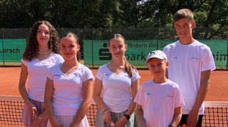 Das U15-Team des TCE: (v.l.) Jule Großfeld, Charlotte Kraiß, Mila Ritthaler, Elias Hendriock und Jan Filbert.