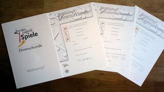 Bei Bundesjugendspielen gibt es verschiedene Arten von Urkunden.