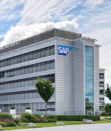 Blick auf ein Firmengebäude am SAP-Stammsitz Walldorf.