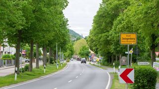 Die B 3 ist in Zwingenberg nicht breit genug für eine Raddirektverbindung entlang der Hauptverkehrsachse.