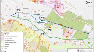 Von Hessen Mobil wurden im Rahmen der Machbarkeitsstudie vier mögliche Streckenführungen für die Raddirektverbindung von Darmstadt nach Zwingenberg untersucht, die Vorzugstrasse läuft entlang der B 3.