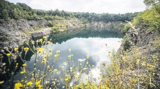 Ehemals tönte das Klopfen der Handwerker durch den Steinbruch Ober-Mengelbach, dann hat ihn die Natur zurückerobert, und nun ist der Überwälder Kratersee Teil des Geozentrums Tromm.