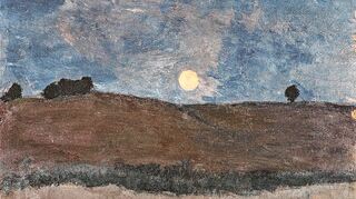 <p>Zu sehen in Karlsruhe: Paula Modersohn-Beckers "Mond über Landschaft" (Ausschnitt), um 1900, Öltempera auf Pappe.</p>