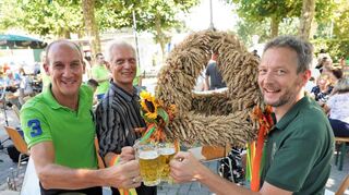Schwanheim, Platz am Dorfgemeinschaftshaus, Sichelhenk, 20.08.2023; Foto: Thomas Zelinger