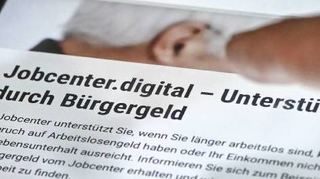 Eine Website mit digitalem Antrag auf Bürgergeld.