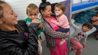 Flüchtlinge in einer Erstaufnahmestelle in Bayern.