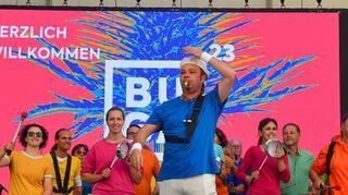 Der Trommelpalast spielt zum Buga-Abschluss.
