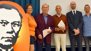 Christina Lässig (l.) zeichnete langjährige Mitglieder aus und dankte ihnen für das Engagement für die Kolpingsfamilie. Unser Bild zeigt sie mit Karlheinz Boll, Bruno Eichhorn, Michael Ruh und Andreas Forell.