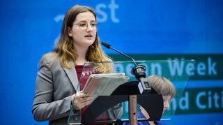Michelle Glanzner aus Einhausen referierte im Europaparlament.