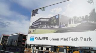 Im Bensheimer Gewerbegebiet Stubenwald entsteht zurzeit der neue Firmensitz der Auerbacher Sanner GmbH.
