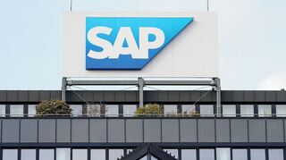 Blick auf ein Firmengebäude am SAP-Stammsitz Walldorf.