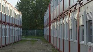 Die Flüchtlingsunterkunft in der Straße Die Lächner in Bürstadt.