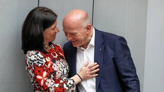 Katharina Günther-Wünsch und Kai Wegner bei einer Plenarsitzung des Berliner Abgeordnetenhauses.