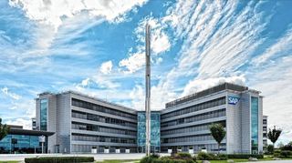 Blick auf ein Firmengebäude am SAP-Stammsitz Walldorf.
