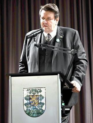 Bürgermeister Michael Helbig ließ in seiner Neujahrsansprache das Jubiläumsjahr Revue passieren.