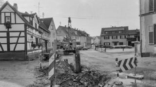 Die Verdohlung des Bachlaufs 1986.