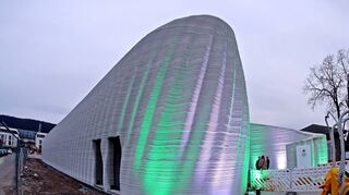 Nein, das ist kein Raumschiff, sondern das 3D-Haus in Heidelberg, das auf dem Campbell-Konversionsgelände entstanden ist.