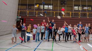 Ferienspiele der Stadt Bensheim (10-12-Jährige): Frisbee in der Weststadthalle, ,, Bild: Thomas Neu