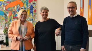 Die CDU-Landtagsabgeordnete Birgit Heitland war mit dem Bensheimer CDU-Vorsitzenden Carmelo Torre bei Bürgermeisterin Christine Klein.