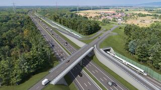 Diese Visualisierung der Deutschen Bahn zeigt den geplanten Streckenverlauf bei Langwaden.