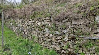 Trockenmauer im Weinberg.