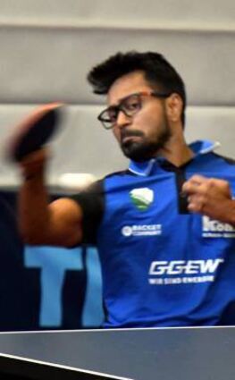 Tischtennis Regionalliga VfR Fehlheim - TG Neuss
Sourav Saha (Fehlh.)
Foto: Jürgen Strieder
Tel: 01713452063