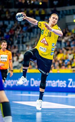 Am Freitag beim Sieg der Löwen über den Bergischen HC gehörte Juri Knorr zu den besten Spielern seiner Mannschaft.