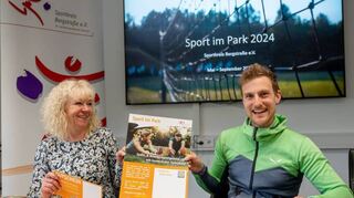 Marco Mattes mit Katja Zeth-Seidel vom Sportkreis Bergstraße.