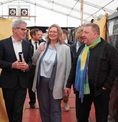 Kathrin Hechler in der Bensheimer Zeltstadt.