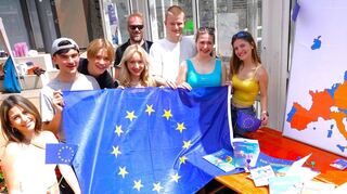 Bensheim, Beauner Platz, Schülervertretungen der Bensheimer Schulen veranstalten Fest anlässlich der Europwahl, 25.05.2024; Foto: Thomas Zelinger