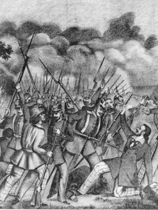 Um 1880 erschienene Darstellung des Kampfes von Paul Stumpf.