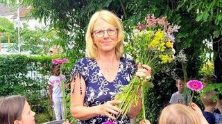 Sabine Schmid bei der Verabschiedung am Sommerfest.