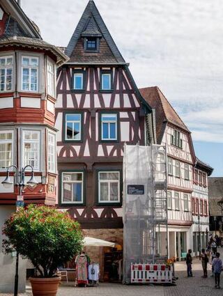 Eines der bedeutendsten spätgotischen Fachwerkhäuser in Südhessen: das Haus Fleck in Bensheim.