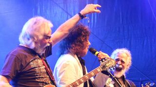 Cliff Jackson (von links), Bernd Kolbe und Heinz Glass haben als Band Epitaph sichtlich gemeinsam Spaß.