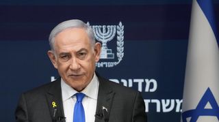 Israels Ministerpräsident Benjamin Netanjahu während einer Pressekonferenz in Jerusalem.