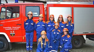 Die Mitglieder der Lauterner Jugendfeuerwehr freuen sich auf den Festkommers am Samstag.