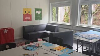 Der Begegnungsraum im Starkenburg Gymnasium ist bald fertig.