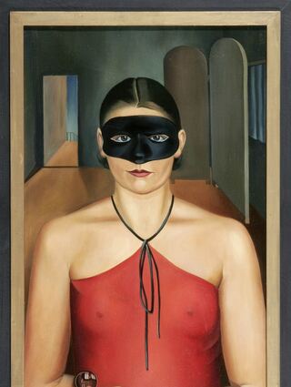Das Werk von Arno Henschel "Dame mit Maske" wird in der Mannheimer Kunsthalle während der Ausstellung "Die neue Sachlichkeit" gezeigt.