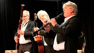 Die Brüder Franz Jürgen, Adax und Matthias Dörsam (von links) sind das Trio 3D. Sie treten am 3. November gemeinsam mit der armenischen Liedermacherin Lilit Sargsyan in Heppenheim im Kurfürstensaal des Amtshofs auf.
