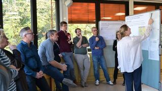 Bildunterschrift: Mitarbeitende der Verwaltung beim Workshop zum Masterplan Klimaschutz II.