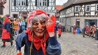 Beim Umzug am Anfang dieses Jahres haben unter anderem Erbacher Hexen Schabernack getrieben.