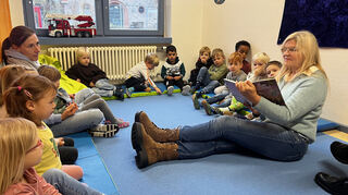 Jeanette Giese in der Evangelischen Kita in Zwingenberg.