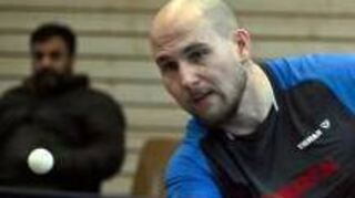 Tischtennis Verbandsliga VfR Fehlheim III - TTC Heppenheim Nicolas Tomahogh (Fehlheim) Foto: Jürgen Strieder