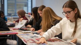Die druckfrische Ausgabe des Bergsträßer Anzeigers bekommen die Jugendlichen im Projektzeitraum im Klassensatz jeden Tag direkt in die Schule geliefert.