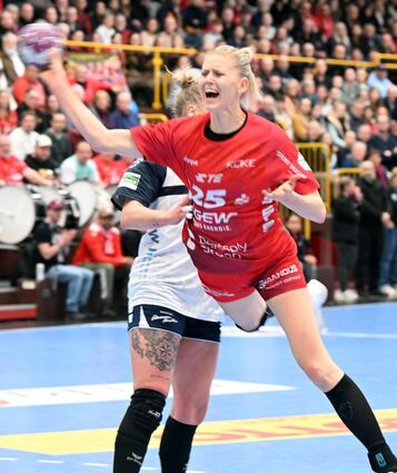 Kim Irion zeigte ebenso wie ihre Mannschafts-Kameradinnen in den Heimspielen gegen Metzingen und Neckarsulm nicht nur Licht, sondern auch Schatten.